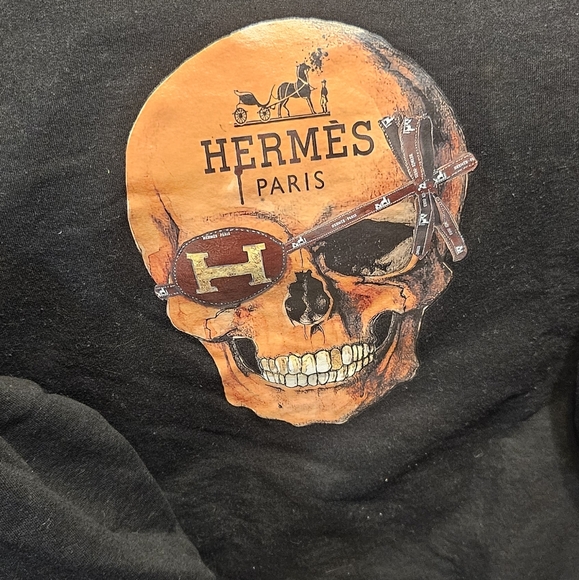 Ladies Hermes Sweat Shirt Pirate 5Skull Image - Picture 2 of 7